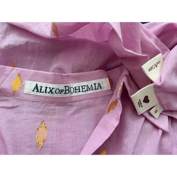 Alix of Bohemia Antigone Pink Jamdani Shirt - Small - Picture 5 of 5